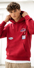 SUBLEVEL MEN’S PREMIUM HOODIE WITH EMBROIDERED LOGO – CLUB LANE STYLEl | RED