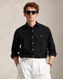 POLO RALPH LAUREN SLIM FIT LINEN SHIRT | BLACK
