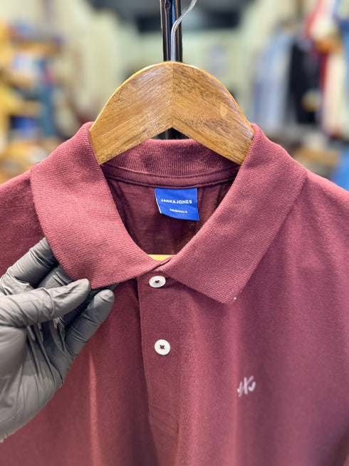JACK & JONES PLAIN POLO | MAROON