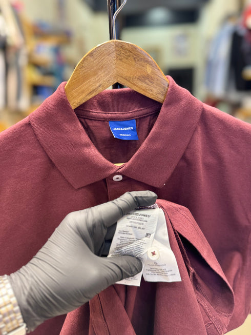 JACK & JONES PLAIN POLO | MAROON