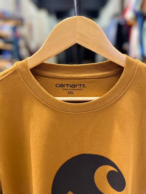 CARHARTT WIP S/S RELAXED FIT SHORT SLEEVE SCRIPT T-SHIRT | LIGHT BROWN