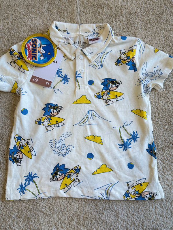 LEFTIES SONIC SPEEDSTER POLO SHIRT AND SHORT SET | WHITE / YELLOW