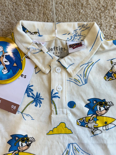 LEFTIES SONIC SPEEDSTER POLO SHIRT AND SHORT SET | WHITE / YELLOW