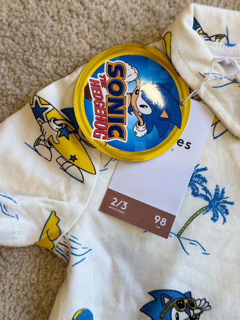 LEFTIES SONIC SPEEDSTER POLO SHIRT AND SHORT SET | WHITE / YELLOW