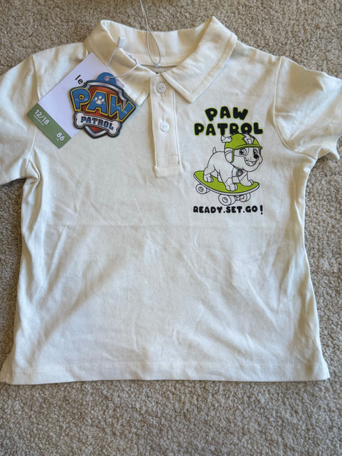 LEFTIES CANINE PATROL NICKELODEON POLO SHIRT AND SHORT SET | WHITE / YELLOW