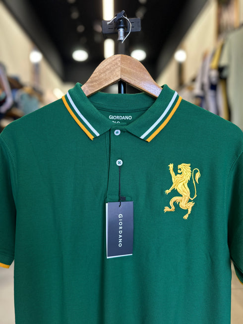 GIORDANO EMBROIDERY SHIRT 3D LION POLO MEN | GREEN