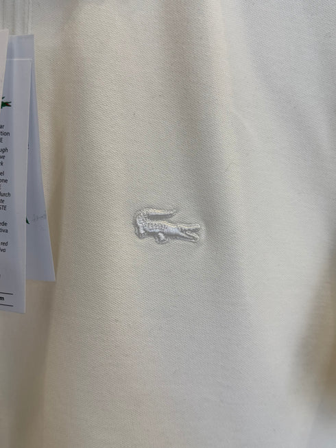 LACOSTE – CLASSIC POLO SHIRT WITH STRIPED COLLAR & EMBROIDERED LOGO | WHITE