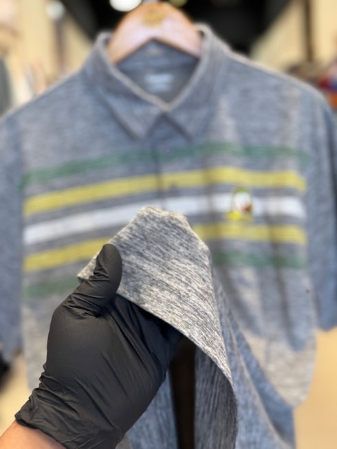 OREGON DUCKS CHEST STRIPE POLO | GREY