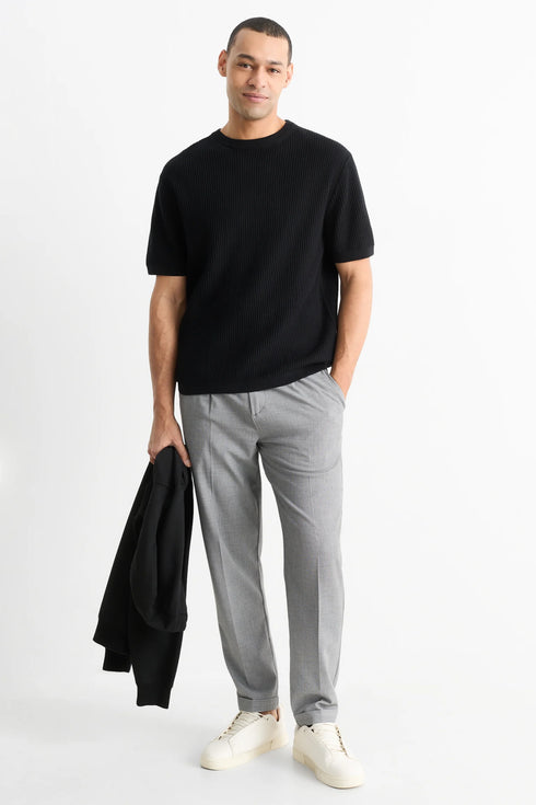 C&A CHINOS TAPERED FIT TEXTURED | LIGHT GREY