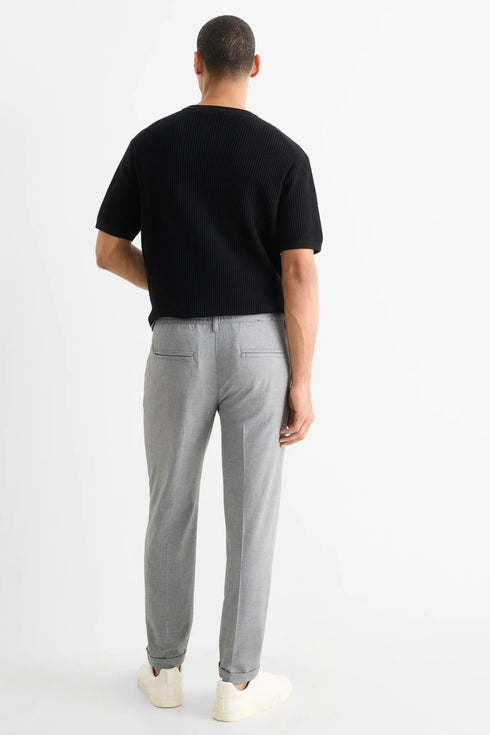 C&A CHINOS TAPERED FIT TEXTURED | LIGHT GREY