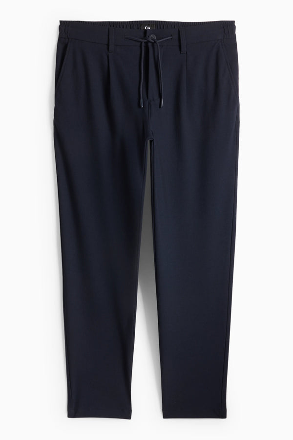 C&A CHINOS TAPERED FIT TEXTURED | NAVY