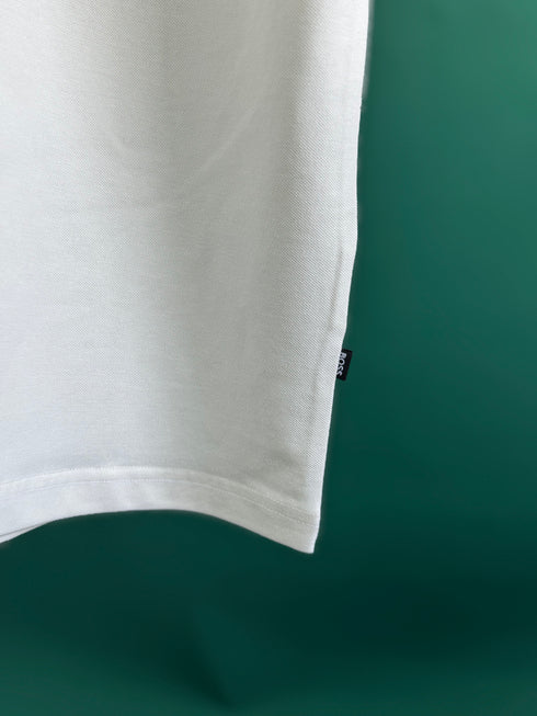 HUGO BOSS METALLIC PATCH LOGO AND SIGNATURE PRINT | WHITE