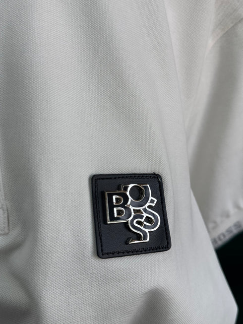 HUGO BOSS METALLIC PATCH LOGO AND SIGNATURE PRINT | WHITE