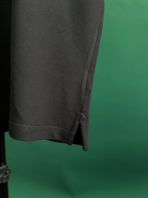 BALMAIN TEXT REVERSE EMBROIDERY POLO SHIRT | BLACK