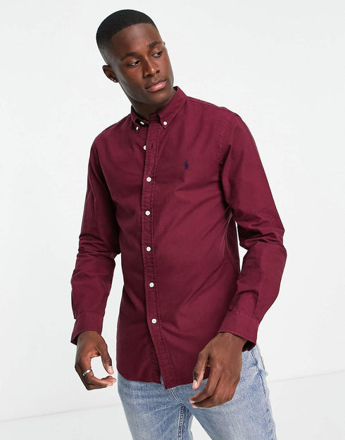 POLO RALPH LAUREN CLASSIC FIT OXFORD SHIRT | MAROON