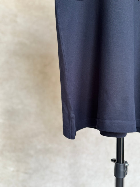 BALMAIN TEXT REVERSE EMBROIDERY POLO SHIRT | NAVY BLUE