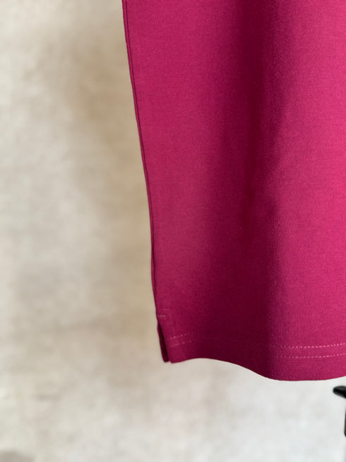 RALPH LAUREN - CUSTOM SLIM FIT LEATHER - PONY POLO SHIRT | MAROON