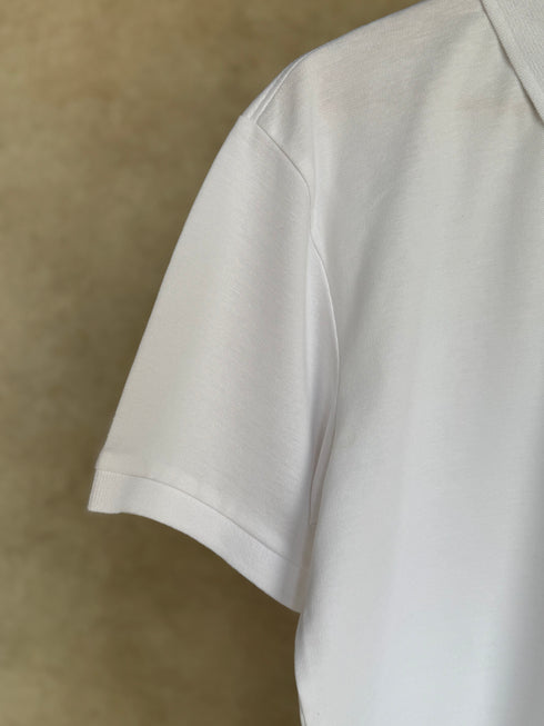 HUGO BOSS - MERCERISED-COTTON POLO SHIRT WITH EMBROIDERED DOUBLE MONOGRAM | WHITE