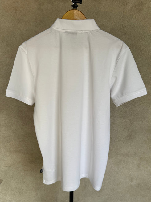 HUGO BOSS - MERCERISED-COTTON POLO SHIRT WITH EMBROIDERED DOUBLE MONOGRAM | WHITE