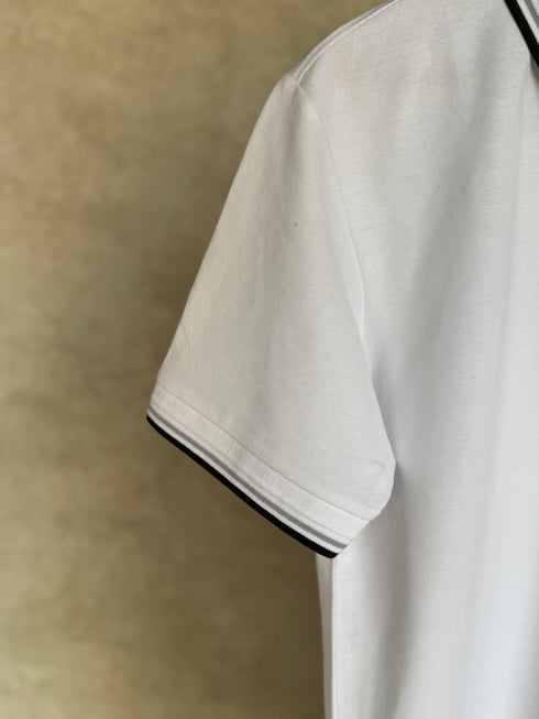 HUGO BOSS POLO SHIRT WITH EMBROIDERED LOGO | WHITE