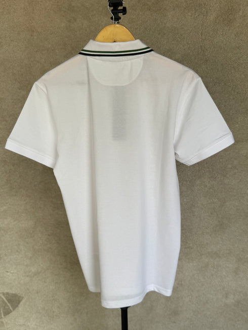 HUGO BOSS POLO SHIRT WITH EMBROIDERED LOGO | WHITE