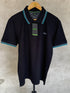 HUGO BOSS REGULAR-FIT POLO SHIRT WITH EMBROIDERED LOGO | BLACK