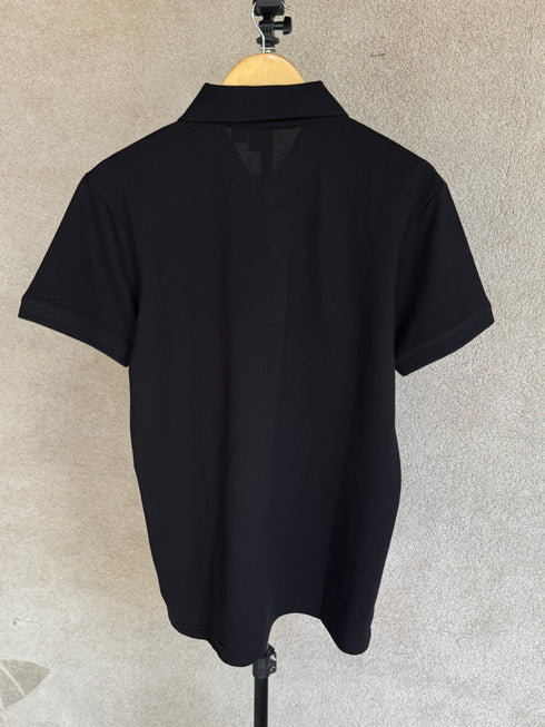 HUGO BOSS COTTON PIQUE POLO SHIRT WITH DOUBLE B MONOGRAM | BLACK