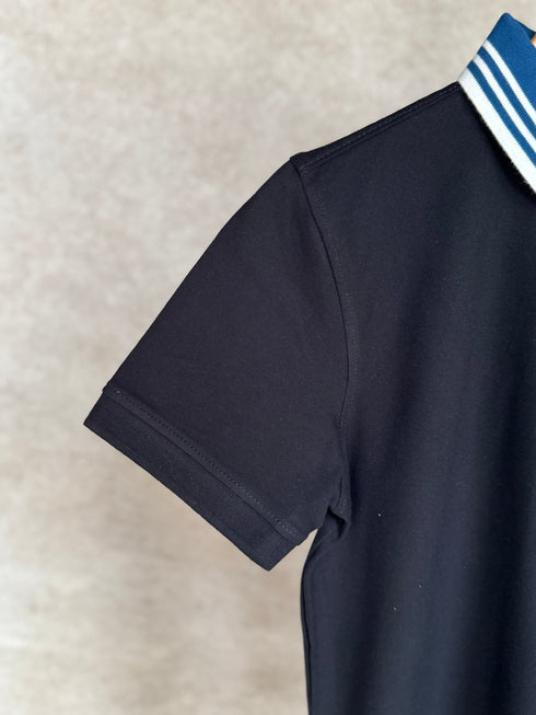 HUGO BOSS REGULAR-FIT POLO SHIRT WITH BOSS LOGO | BLACK