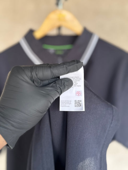 HUGO BOSS REGULAR-FIT POLO SHIRT WITH EMBROIDERED LOGO | NAVY