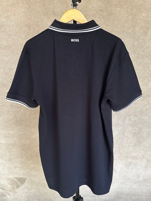 HUGO BOSS REGULAR-FIT POLO SHIRT WITH EMBROIDERED LOGO | NAVY