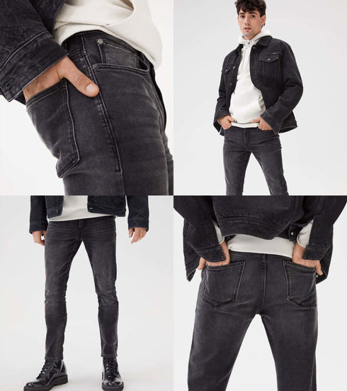 C&A MENS SKINNY JEANS-DENIM BLACK