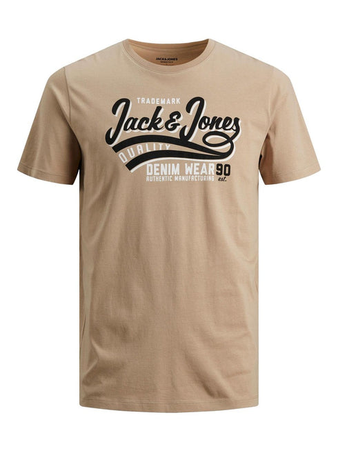 JACK & JONES PREMIUM MEN'S T-SHIRT WITH VINTAGE PRINT | BEIGE