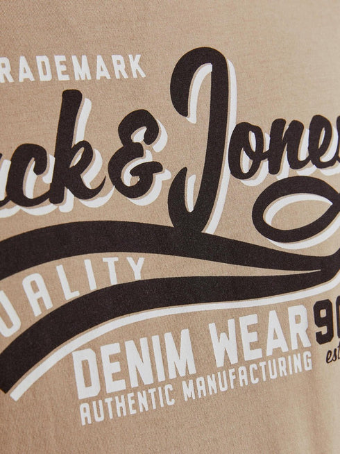 JACK & JONES PREMIUM MEN'S T-SHIRT WITH VINTAGE PRINT | BEIGE