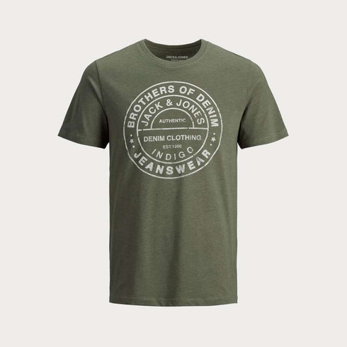 JACK & JONES LOUNGEWEAR MEN'S COTTON T-SHIRT | DUSTY OLIVE GREEN