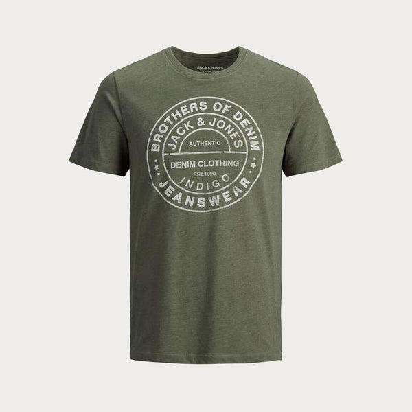 JACK & JONES LOUNGEWEAR MEN'S COTTON T-SHIRT | DUSTY OLIVE GREEN