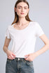 BLUEMOTION WOMEN'S WHITE BASIC CREW NECK T-SHIRT | SHORT SLEEVE TEE