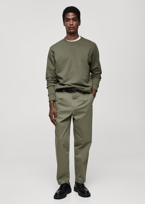 KIABI PLAIN BRUSHED SWEATSHIRT FOR MEN – SOFT & WARM EVERDAY ESSENTIAL | GREEN