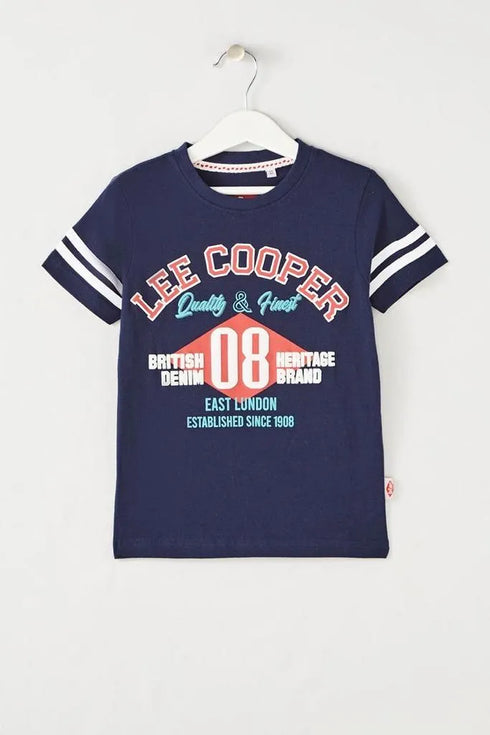 Lee Cooper Boys' T-Shirt in Blue – Soft cotton tee for kids. Trendy, comfortable, and perfect for everyday wear. Shop premium Lee Cooper t-shirts now!