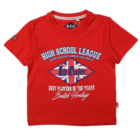 Lee Cooper Boys' Red T-Shirt – Soft cotton tee for kids. Stylish, comfortable, and perfect for everyday wear. Shop premium Lee Cooper t-shirts now!