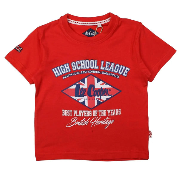 Lee Cooper Boys' Red T-Shirt – Soft cotton tee for kids. Stylish, comfortable, and perfect for everyday wear. Shop premium Lee Cooper t-shirts now!