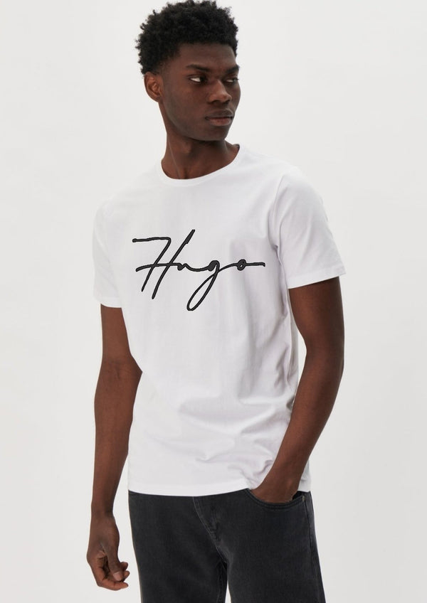 HUGO BOSS SIGNATURE LOGO T-SHIRT – 100% COTTON, REGULAR FIT | WHITE