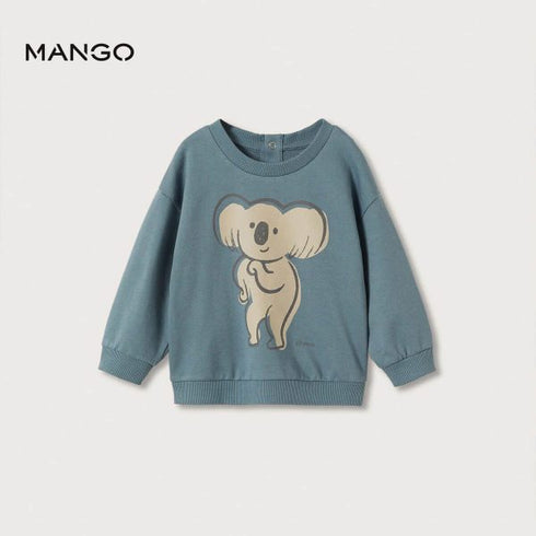 MANGO OCEAN BLUE KOALA PRINTED SWEATSHIRT | KIDS