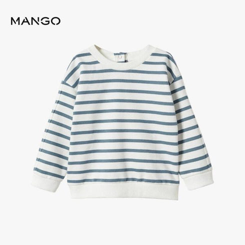 MANGO GREY STRIPED SWEET DISASTER SWEATSHIRT | KIDS