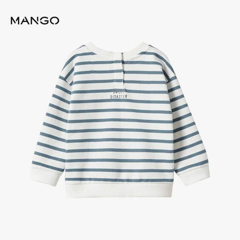 MANGO GREY STRIPED SWEET DISASTER SWEATSHIRT | KIDS