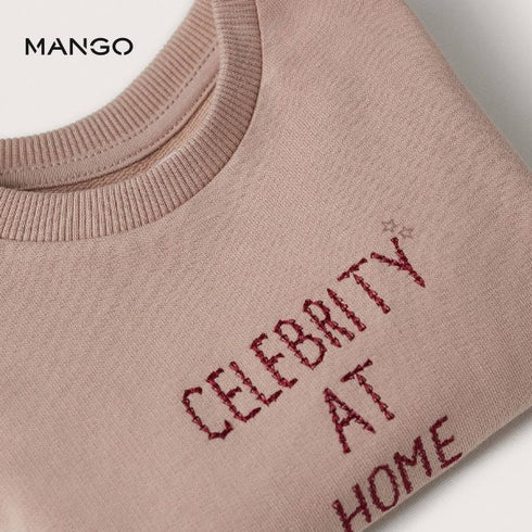 MANGO PASTEL PINK CELEBRITY AT HOME SWEATSHIRT | KIDS