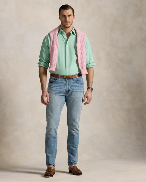 RALPH LAUREN KNIT OXFORD SHIRT | LIGHT SEA GREEN