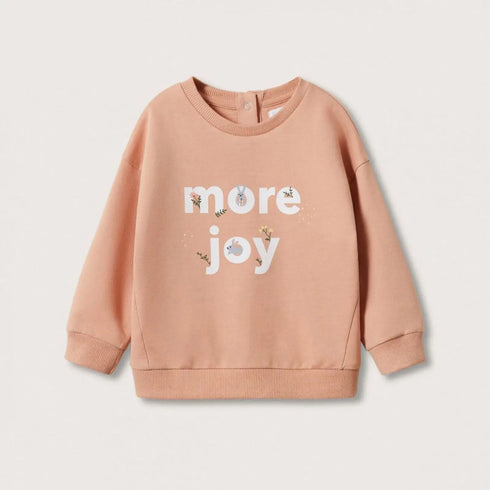 Mango More Joy printed sweatshirt for kids – warm, stylish, and comfortable wear.