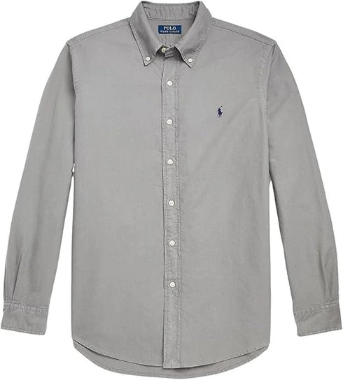 Men’s Polo Ralph Lauren custom fit shirt – formal yet stylish Oxford shirt in grey.