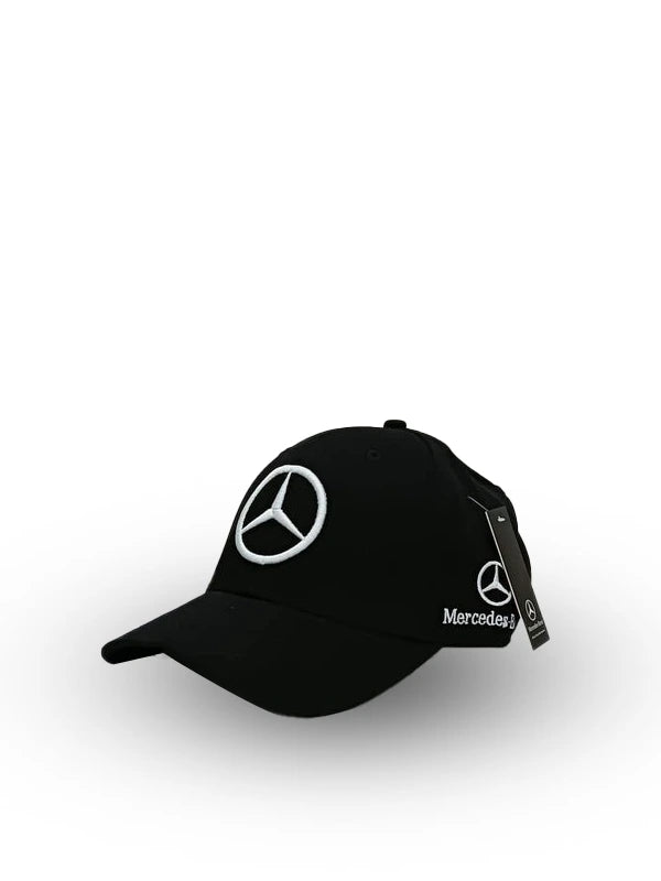 Mercedes Benz cap in black, a stylish and adjustable unisex cap. Ideal for casual, gym, and outdoor wear. Available online in Pakistan.