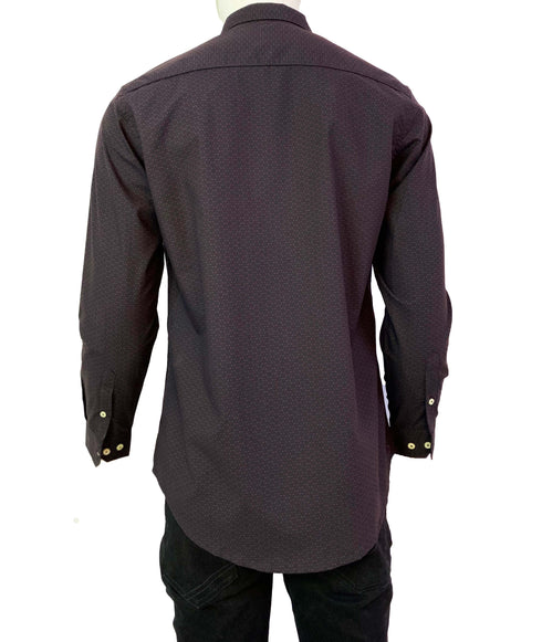 NEXT CLASSIC DOTTED PRINT-SLIM FIT-CASUAL SHIRT | BLACK